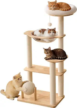 Cat Trees with Cotton Nests